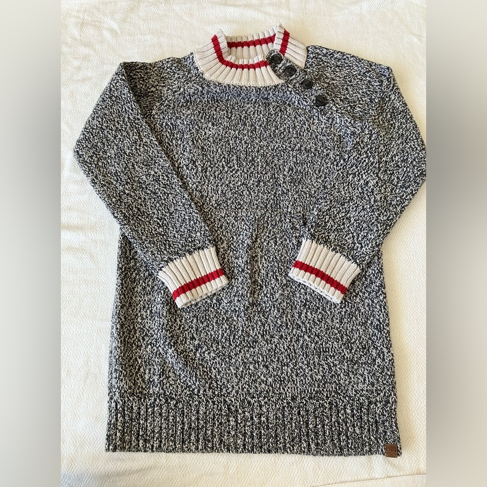 Roots cabin sweater dress tunic salt and pepper youth 11-12